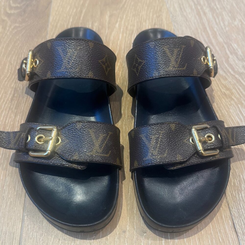 Authentic Louis Vuitton LV Monogram Slides Women's Size: 8 | IT 38